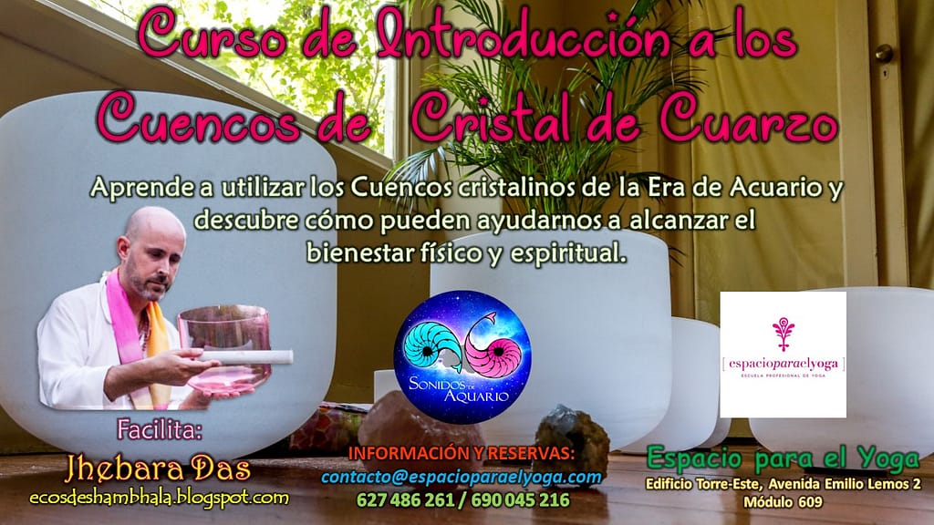 Cartel promocional del Curso de Introducción a los Cuencos de Cuarzo