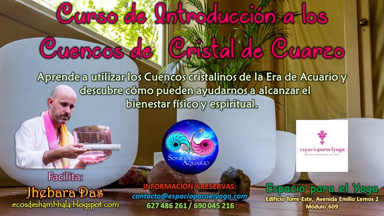Cartel promocional del Curso de Introducción a los Cuencos de Cuarzo